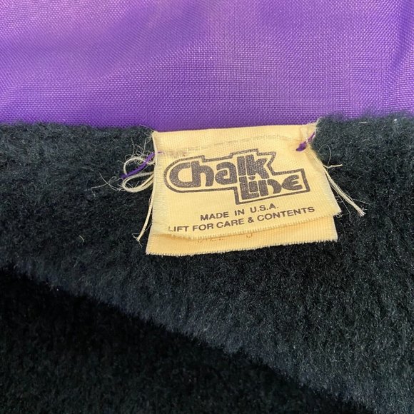 LSU Tigers Purple Snap-up Chalk Line Nylon Jacket w/ fleece lining Size S USA - Picture 11 of 16